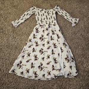 Reformation Kellie Long Sleeve Dress in Grapevine Smocked Slit SZ 6 $248